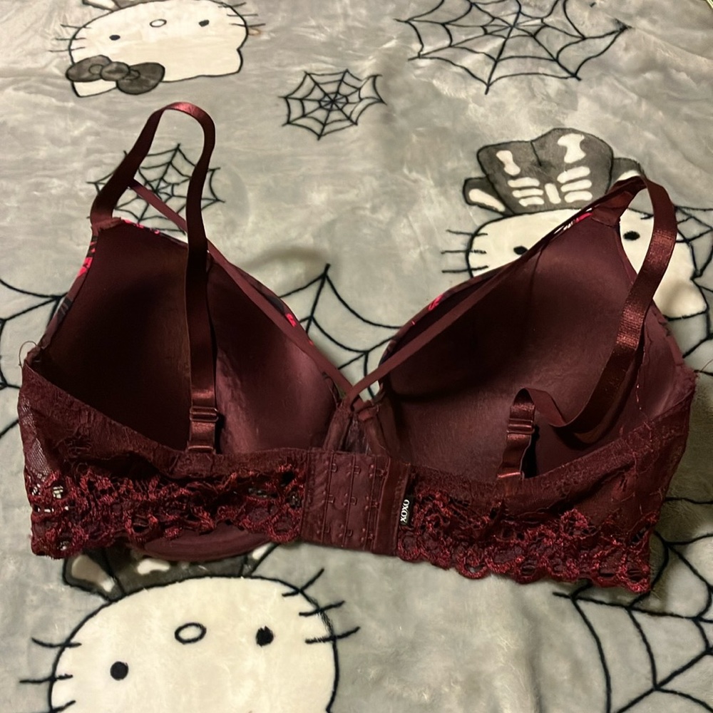 XOXO Red Lace Plunge Bra with Adjustable Straps
